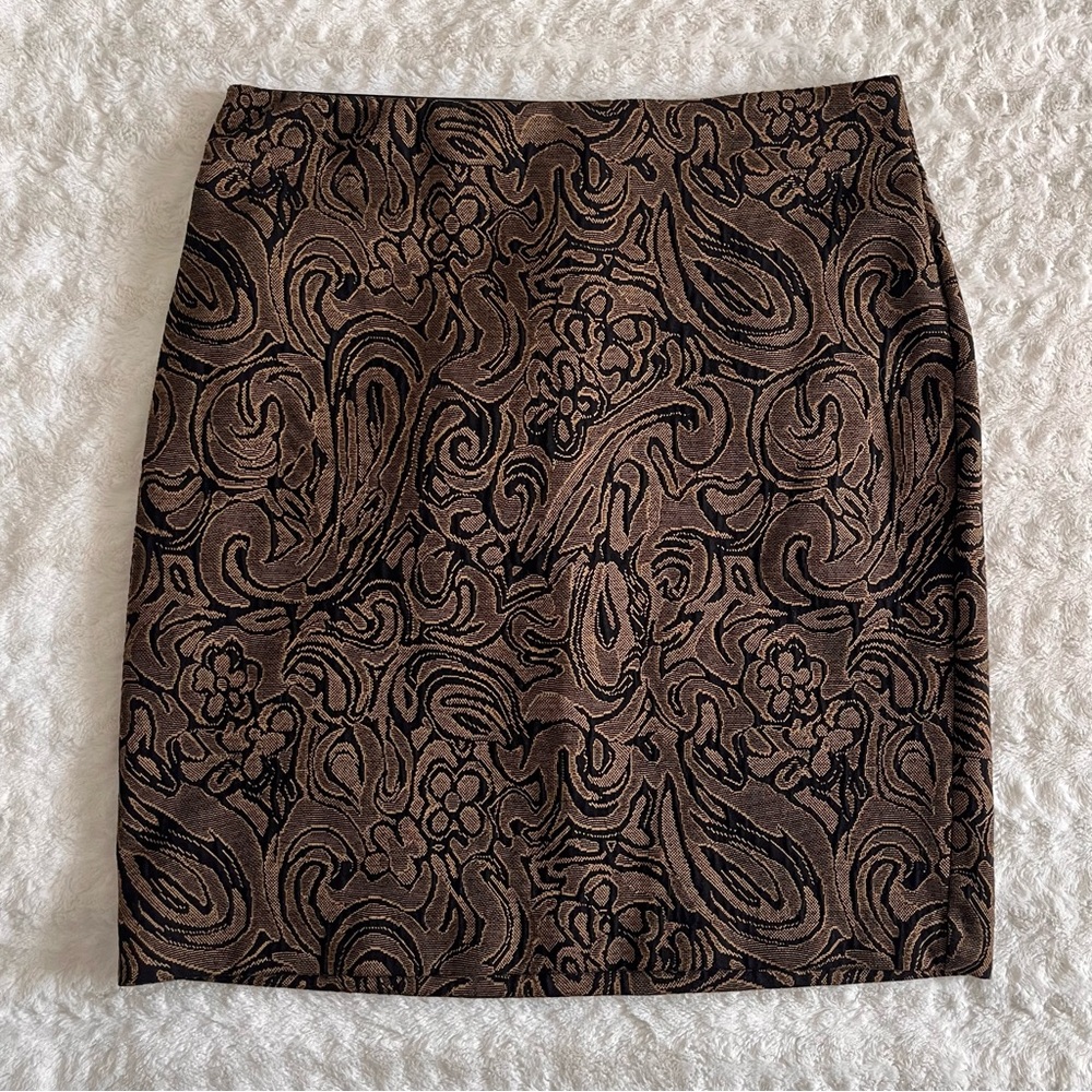 Gold & Brown Patterned Skirt